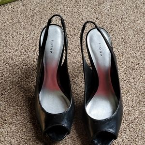 Womens black patent leather heels